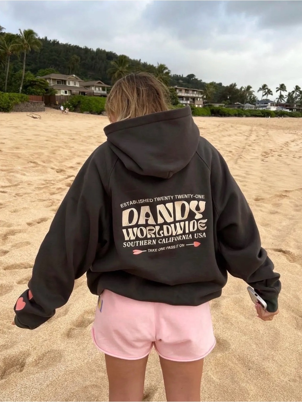 Dandy Worldwide 🩷 Heart on My Sleeve Oversized Lux Hoodie